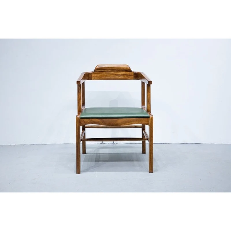 HANSEN Solid Wood Armchair with Leather