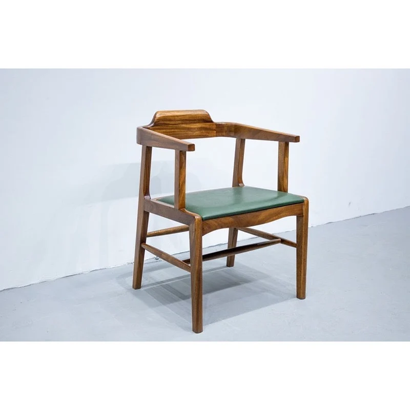 HANSEN Solid Wood Armchair with Leather
