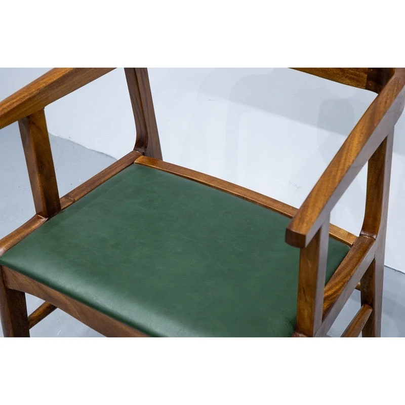 HANSEN Solid Wood Armchair with Leather