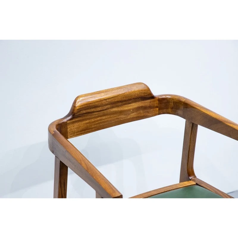HANSEN Solid Wood Armchair with Leather