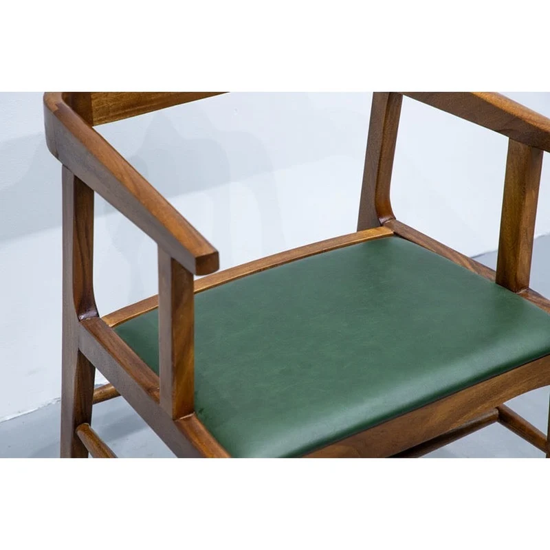 HANSEN Solid Wood Armchair with Leather