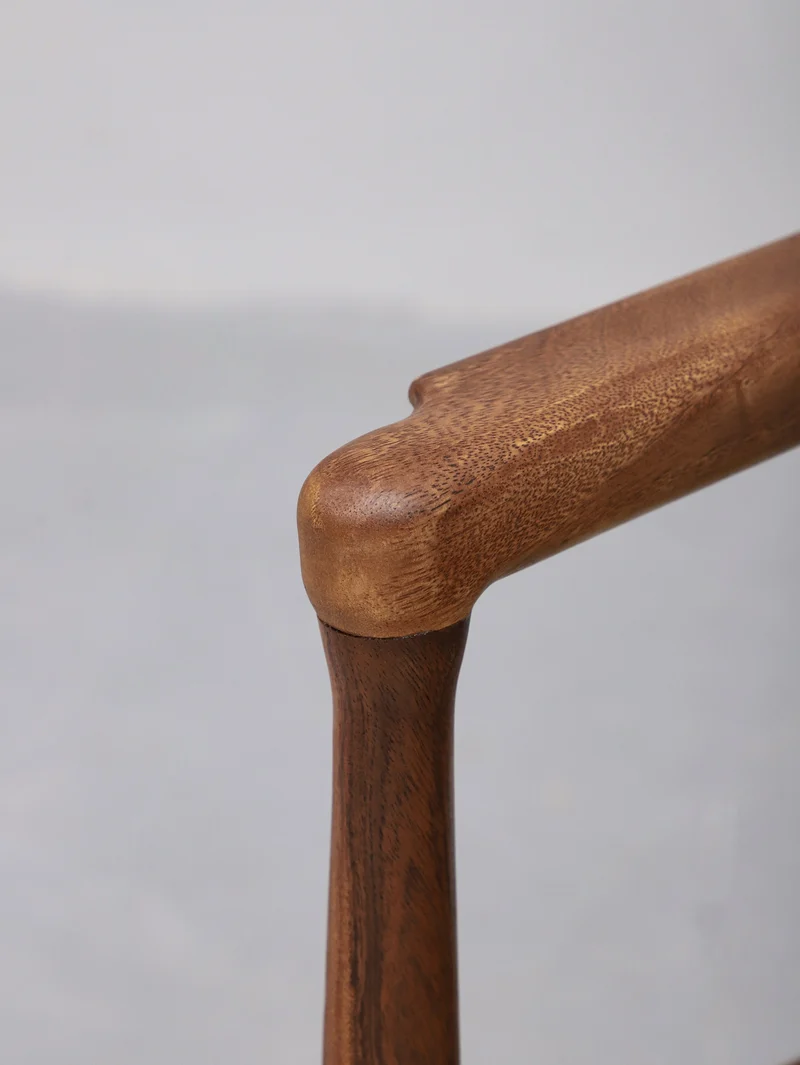 Faux Leather Accent Chair Made of Monkey Pod Wood