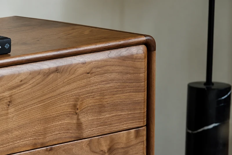 Elegant Walnut Modern TV Stand with Glass Storage Cabinet