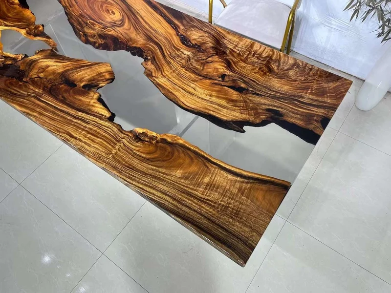 Arcane Geometry Walnut Wood Resin Table