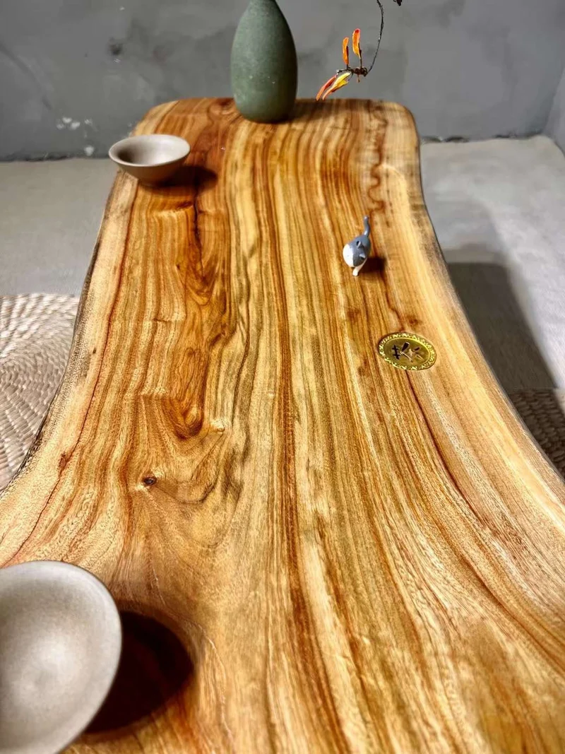 Japanese Style Live Edge Solid Wood Coffee Table