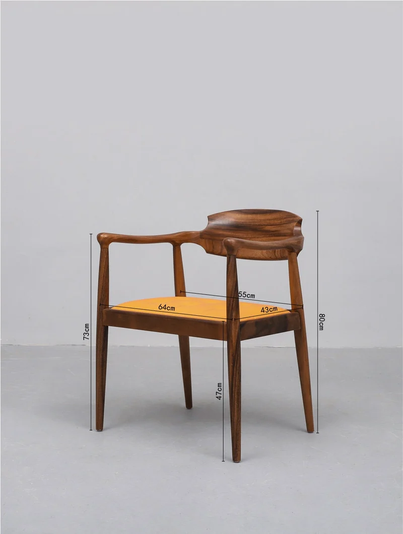 Leather South American Walnut Wood Chair