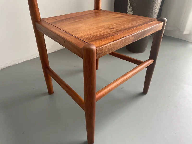 1950s Walnut Wood Cow Horn Dining Chair