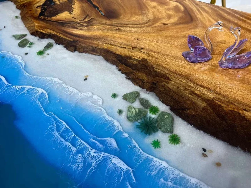 New Fashion Style Sea Wave Epoxy Resin Table