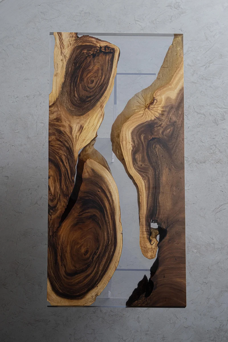 Virtue Solid Wood Rectangular Epoxy Table Top