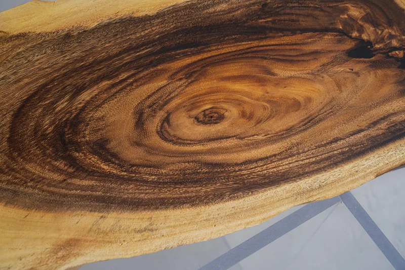 Virtue Solid Wood Rectangular Epoxy Table Top