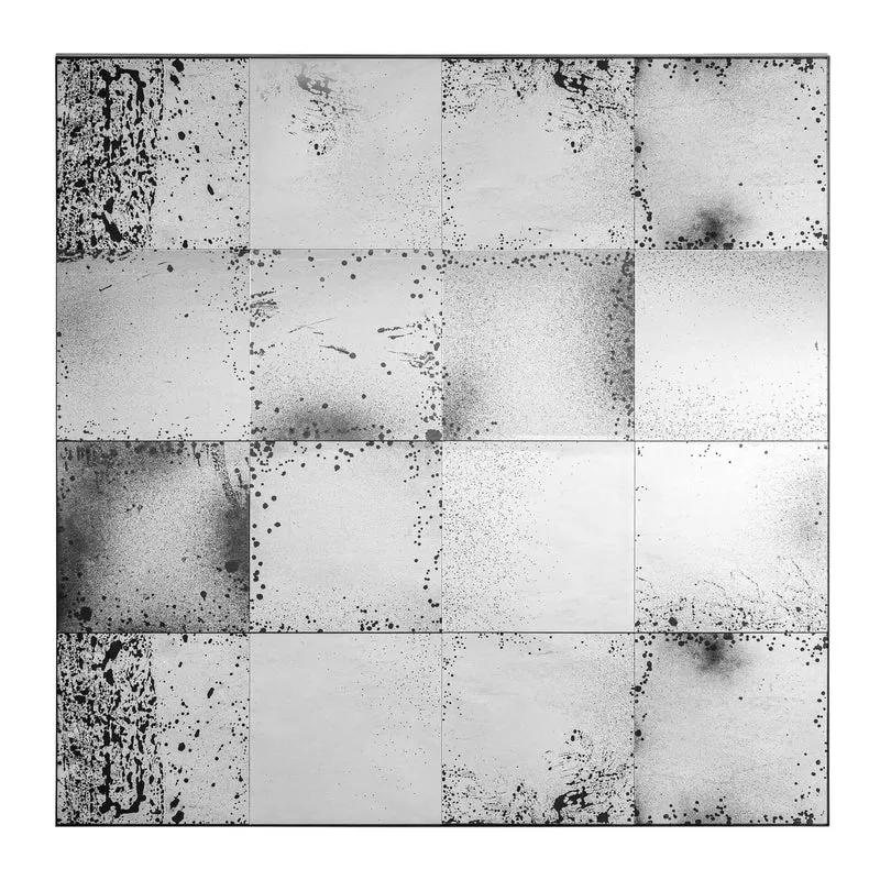 Espejo de pared cuadrado de hierro negro 112×4×112 cm – moderno – BOXXI