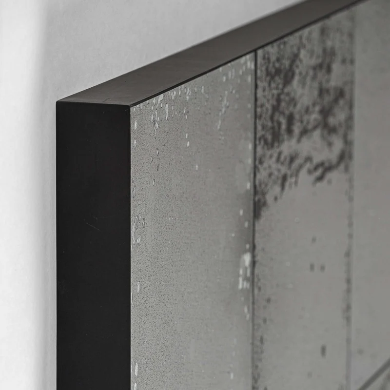 Espejo de pared cuadrado de hierro negro 112×4×112 cm – moderno – BOXXI