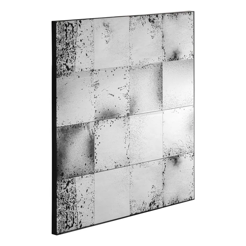 Espejo de pared cuadrado de hierro negro 112×4×112 cm – moderno – BOXXI