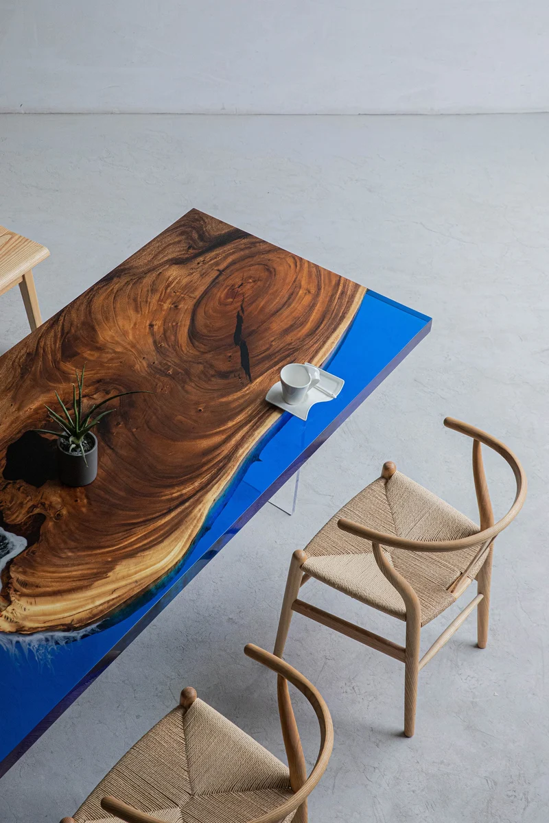 Epoxy Resin Solid Wood Dining Table