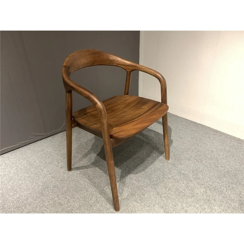 Art Deco Arm Side Chair in South American Walnut Wood