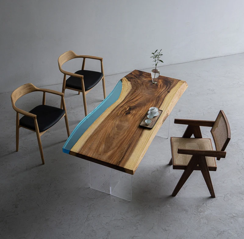 Citrine High-Quality Light Color River Epoxy Resin Table
