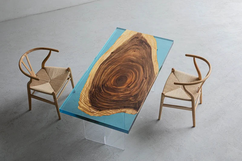 Aether Two-Color Single Wood Epoxy Resin Dining Table