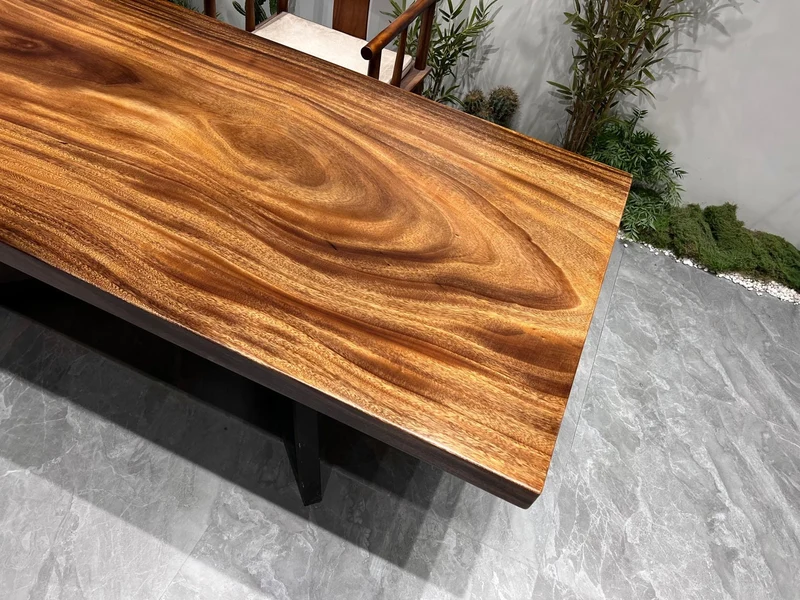 Verve Straight Cut Single Wood Slab Tables