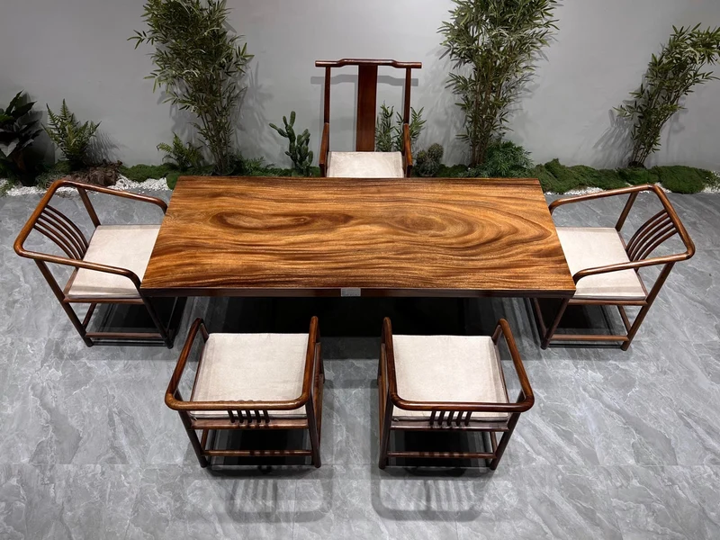 Verve Straight Cut Single Wood Slab Tables