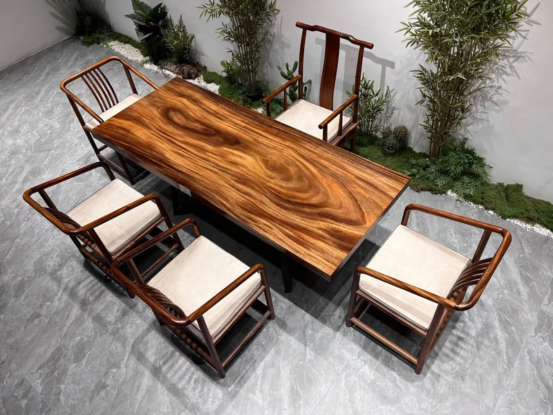 Verve Straight Cut Single Wood Slab Tables