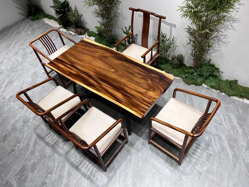 Noble Wood Slab Dining Table in South American Walnut