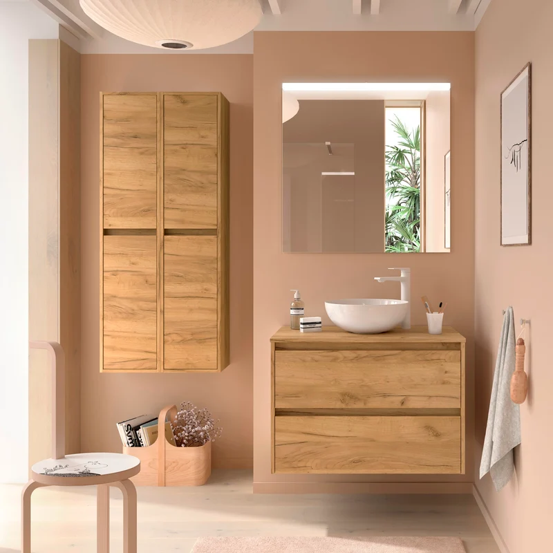 Mueble Baño NOJA 2 Cajones + Encimera | de 60 a 140cm en 10 Acabados Premium