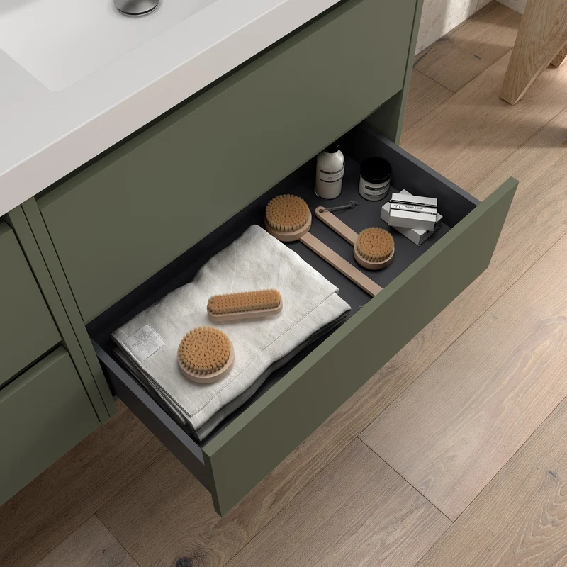 Mueble Baño NOJA 2 Cajones + Encimera | de 60 a 140cm en 10 Acabados Premium