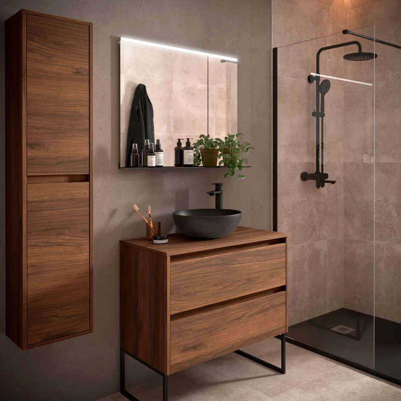 Mueble Baño NOJA 2 Cajones + Encimera | de 60 a 140cm en 10 Acabados Premium