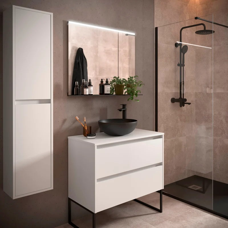 Mueble Baño NOJA 2 Cajones + Encimera | de 60 a 140cm en 10 Acabados Premium