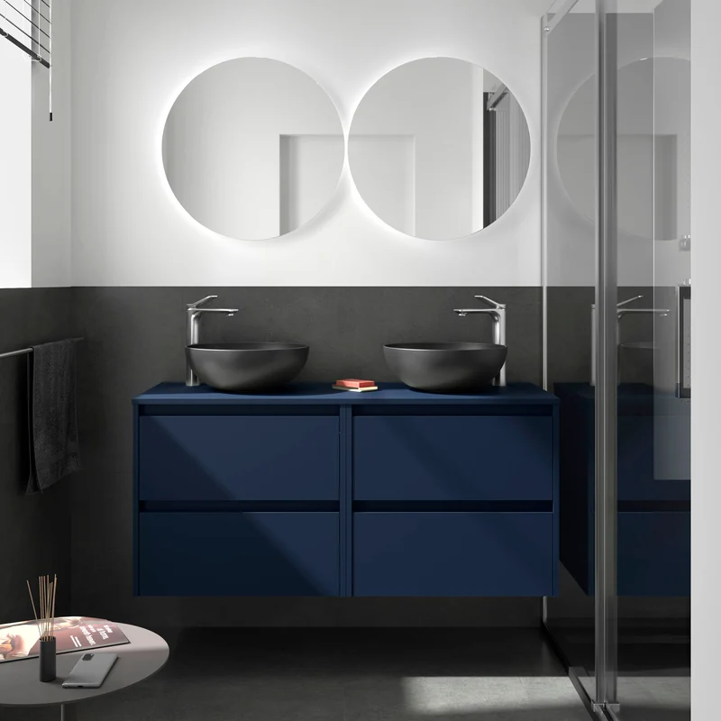 Mueble Baño NOJA 2 Cajones + Encimera | de 60 a 140cm en 10 Acabados Premium