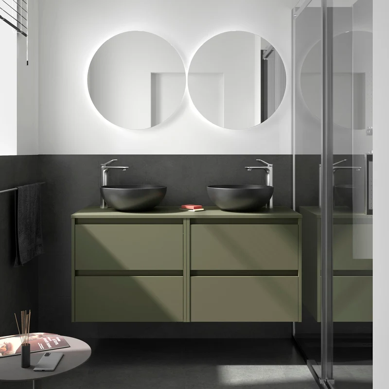 Mueble Baño NOJA 2 Cajones + Encimera | de 60 a 140cm en 10 Acabados Premium