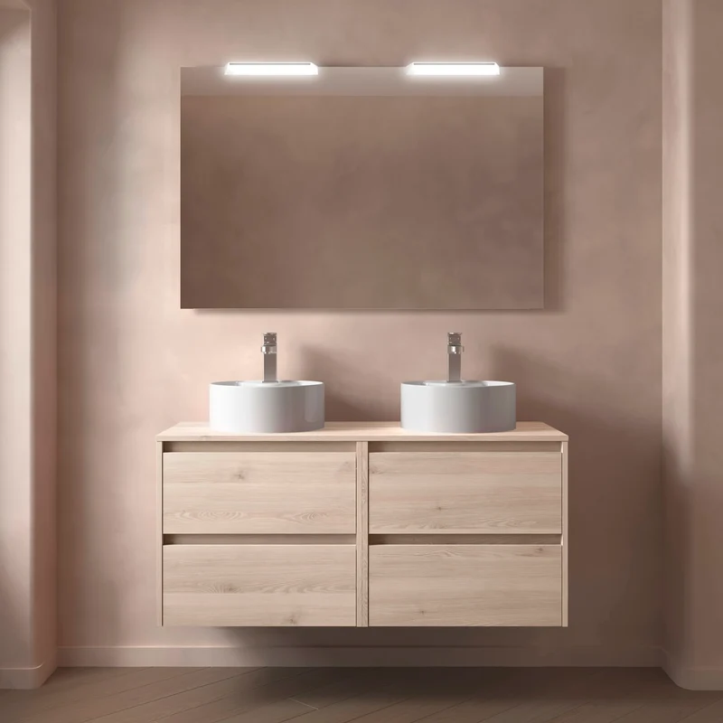 Mueble Baño NOJA 2 Cajones + Encimera | de 60 a 140cm en 10 Acabados Premium