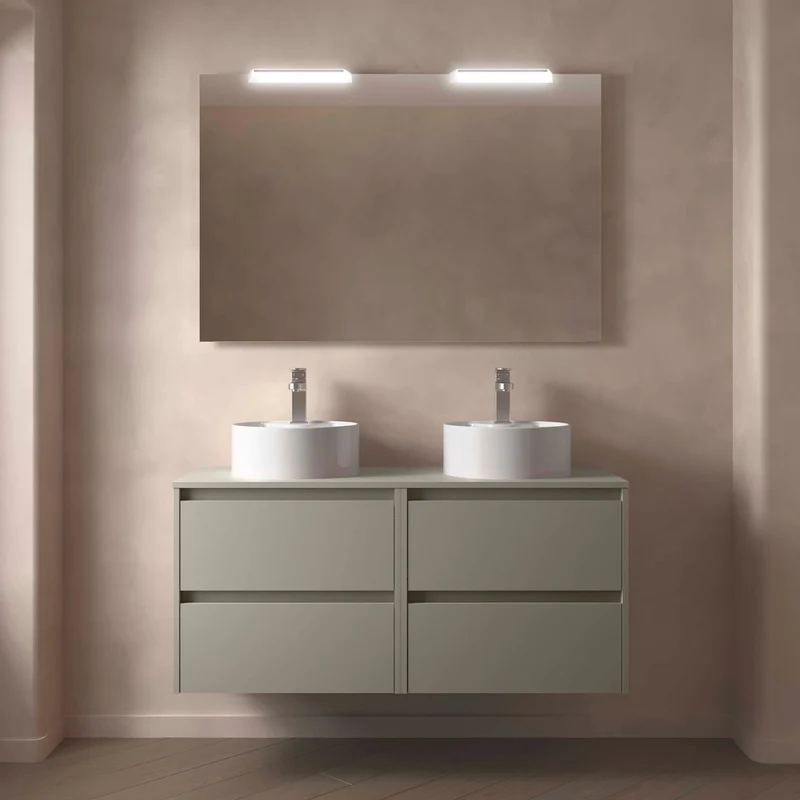Mueble Baño NOJA 2 Cajones + Encimera | de 60 a 140cm en 10 Acabados Premium