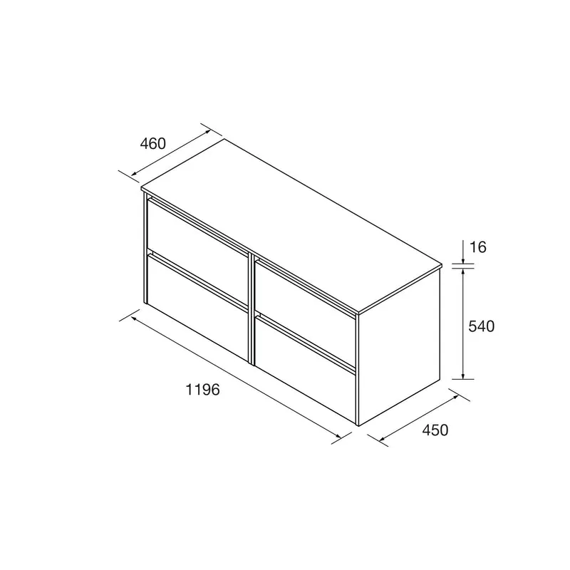 Mueble Baño NOJA 2 Cajones + Encimera | de 60 a 140cm en 10 Acabados Premium