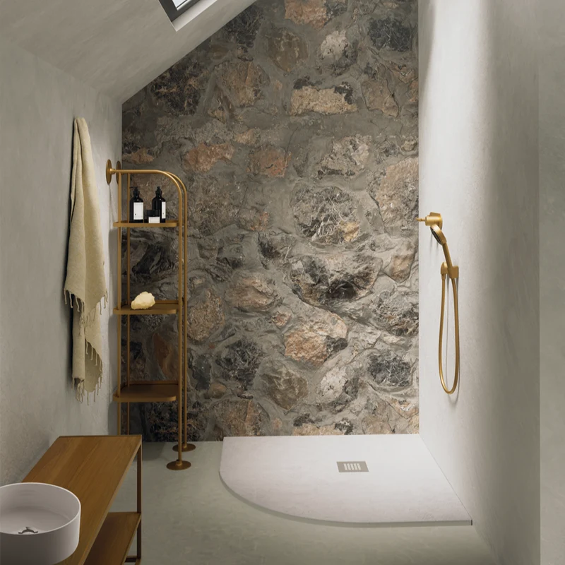 Plato de Ducha Nature Curve de OhMyShower. Resina con Cargas Minerales + Gel Coat