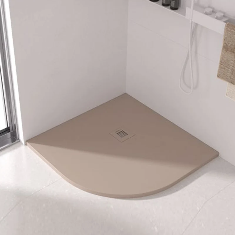 Plato de Ducha Resina Semi-Circular de Carga Mineral y Gel Coat