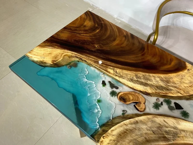 Floating Leaf Epoxy Resin Dining Table