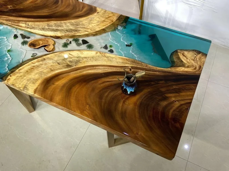 Floating Leaf Epoxy Resin Dining Table