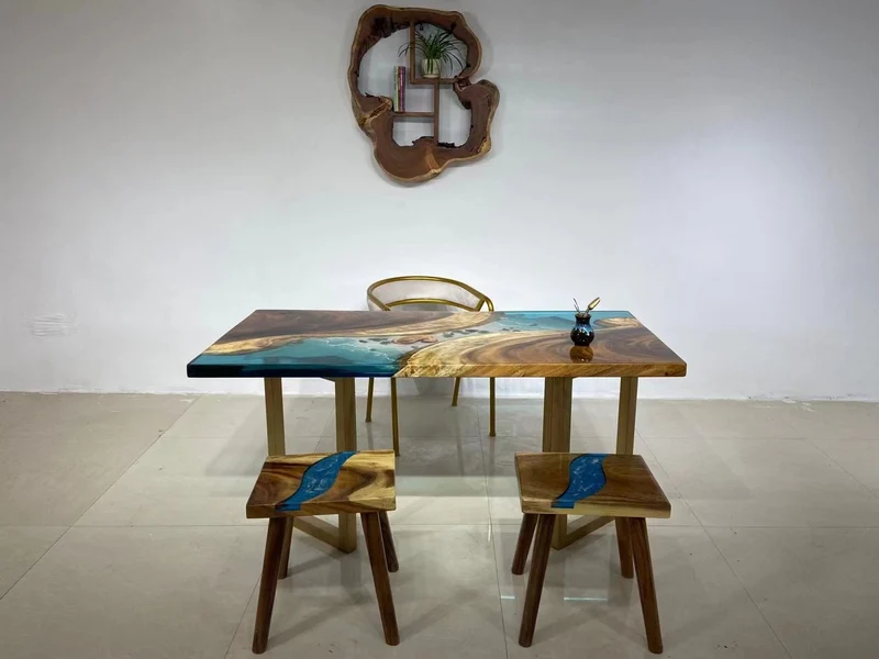 Floating Leaf Epoxy Resin Dining Table