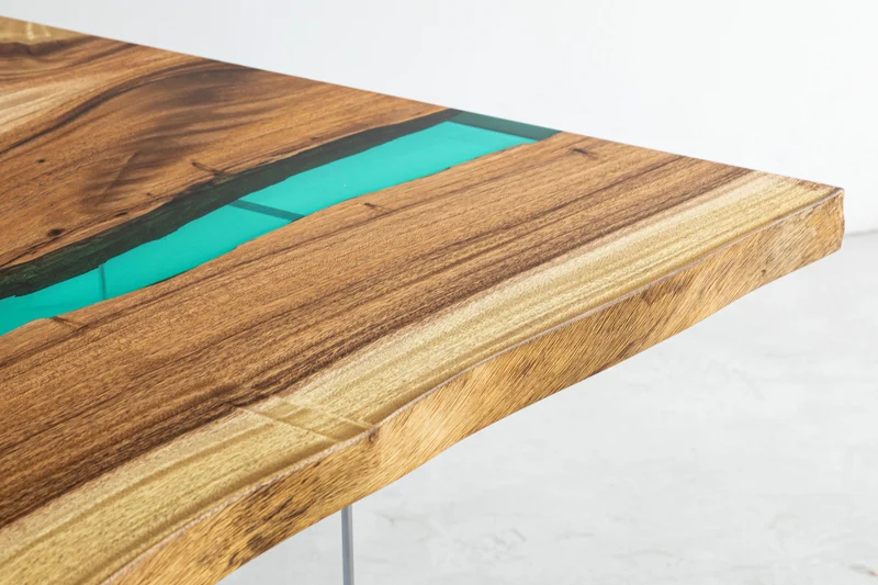 Custom Handmade Resin River Table in Japanese Epomik Resin