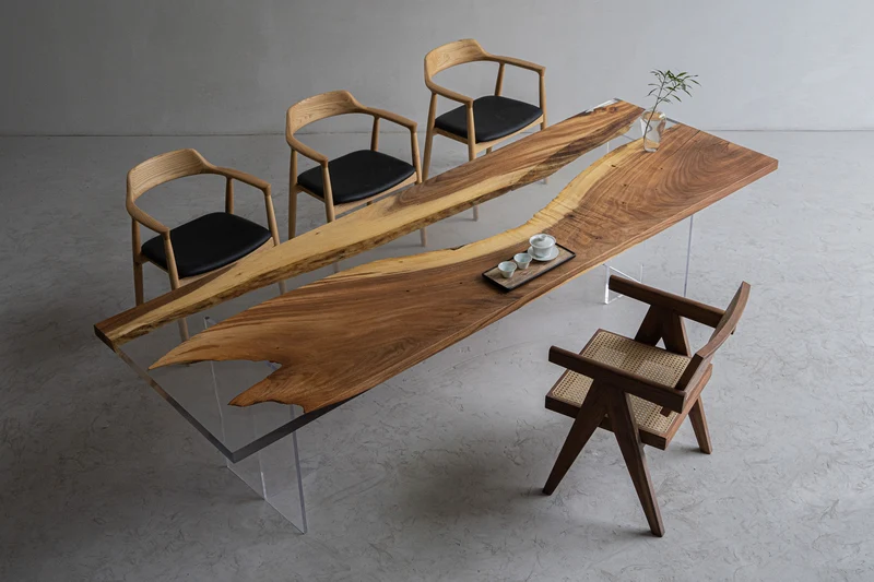 Pinnacle Clear Resin Epoxy Dining Table
