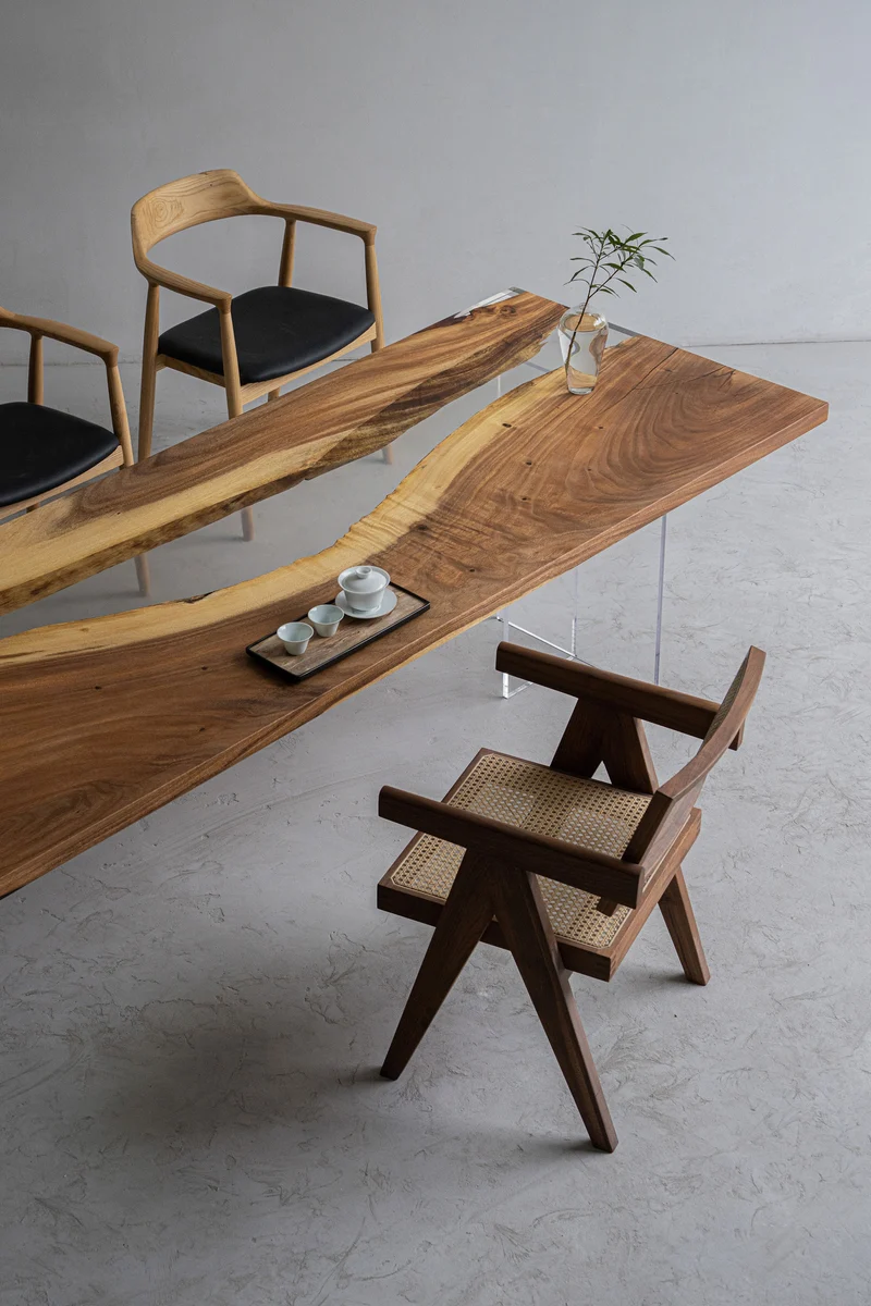Pinnacle Clear Resin Epoxy Dining Table