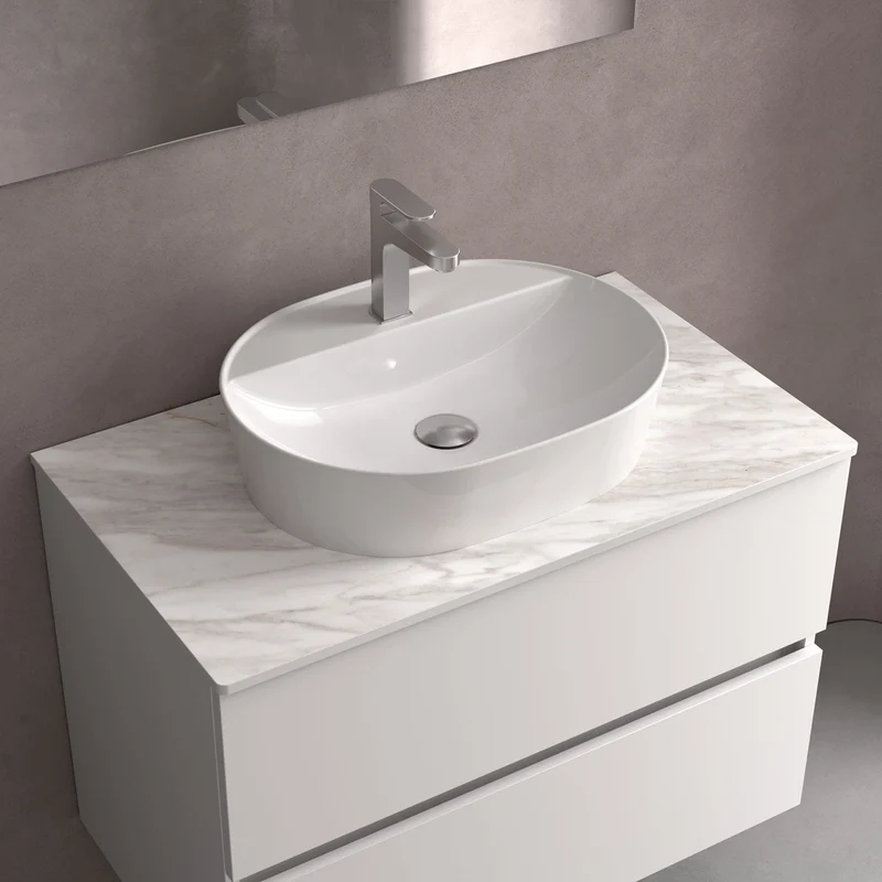 Lavabo de posar VARMEGA 515, Porcelana Blanca 500 x 385 x 120 mm