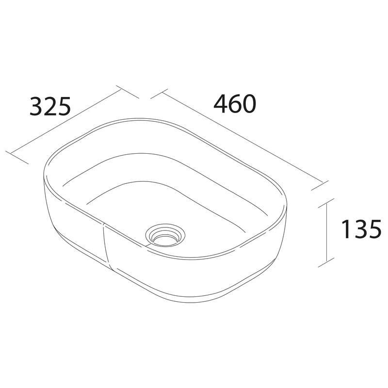 Lavabo de posar CARLA, Porcelana Blanca Ø 360 x 105 mm. 4 Colores