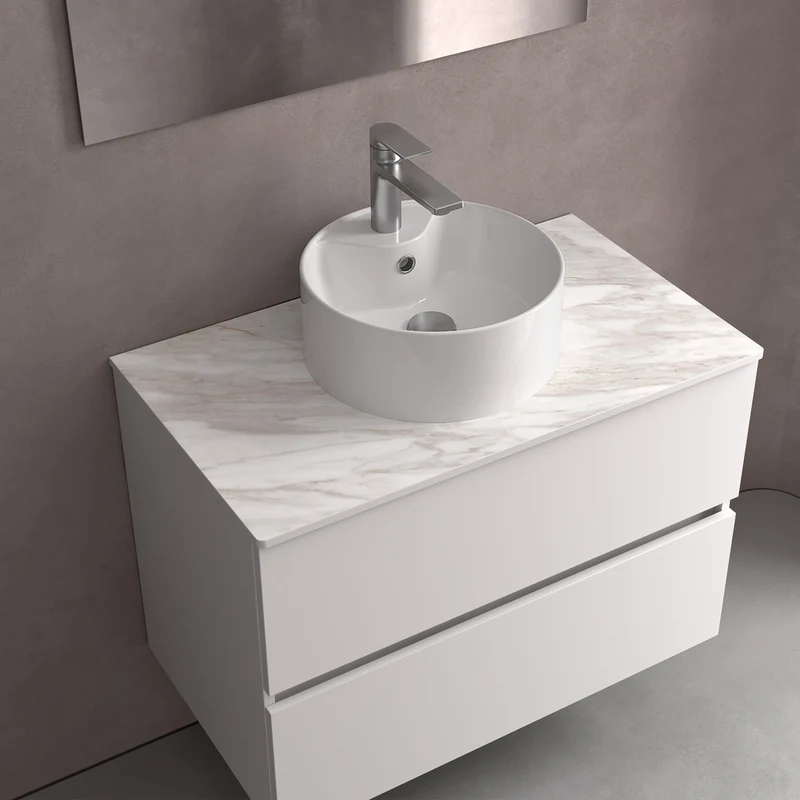 Lavabo de posar LISBOA de Porcelana Blanca Ø 360 x 140 mm
