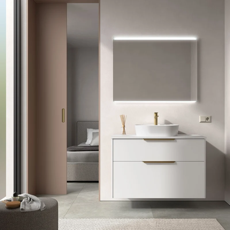 Mueble Baño LUVA con Encimera | Diseño Angular Único | Personalización Total | 60 - 120 cm