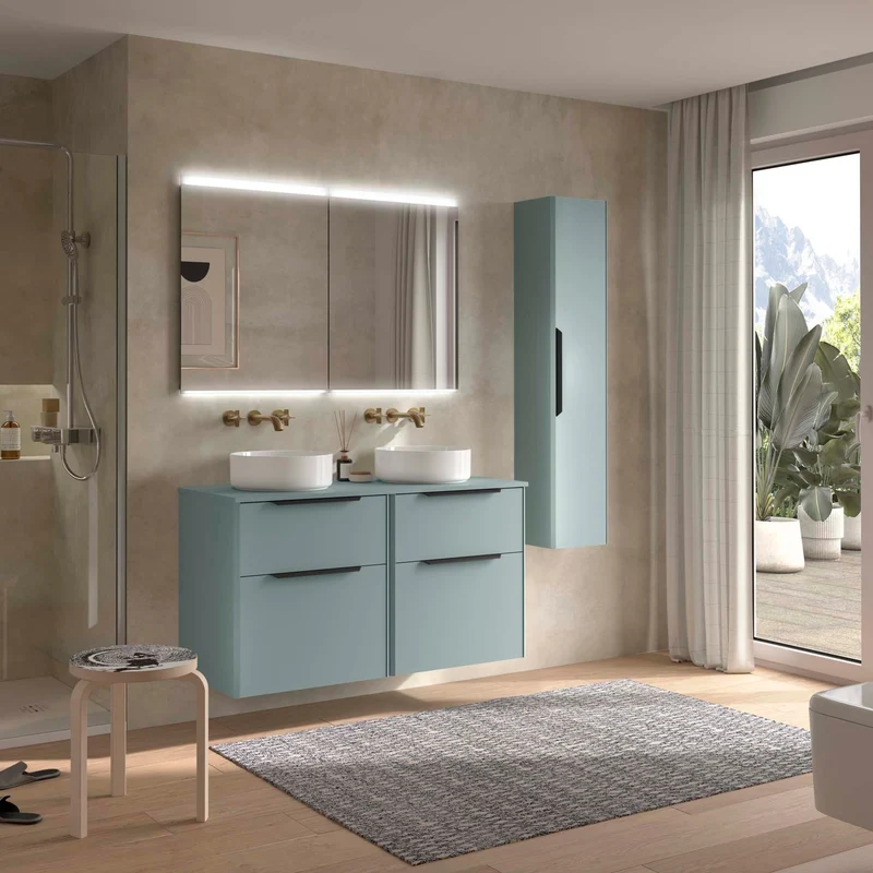Mueble Baño LUVA con Encimera | Diseño Angular Único | Personalización Total | 60 - 120 cm