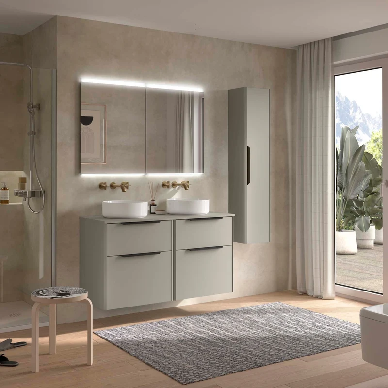 Mueble Baño LUVA con Encimera | Diseño Angular Único | Personalización Total | 60 - 120 cm