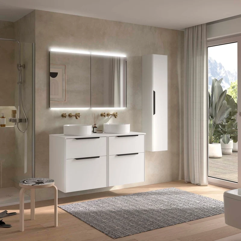 Mueble Baño LUVA con Encimera | Diseño Angular Único | Personalización Total | 60 - 120 cm