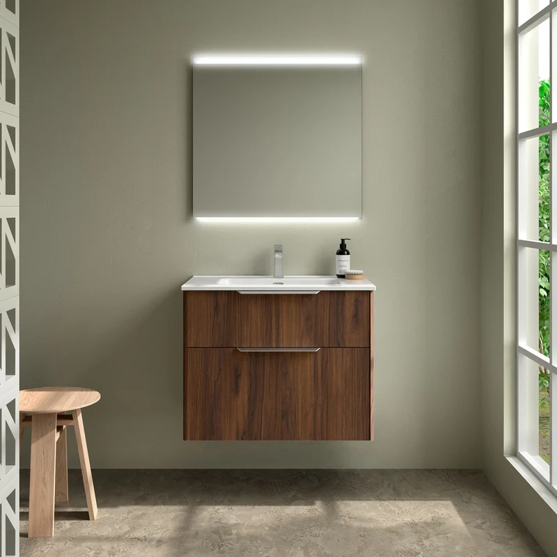 Mueble Baño LUVA 2 Cajones + Lavabo IBON | Diseño Ángulo Único | 60-100cm | Cajón XL